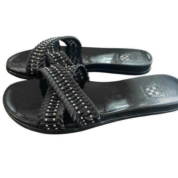 Vince Camuto Womens Slides Size 7 Studded Criss Cross Straps - Picture 1 of 4